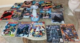 DC Comics and Daily Planet Carousel Toy

Comics include:
Batman: Armageddon 2001. Annual 1991.
Batman: Legends of the Dark Knight. Faith. Part two of three. No. 22. September 1991.
Batman: Legends of the Dark Knight. Gothic. Part one of five. No. 6. April 1990.
Batman: Legends of the Dark Knight. Gothic. Part two of five. No. 7. May 1990.
Batman: Legends of the Dark Knight. Gothic. Part four of five. No. 9. July 1990.
Batman: Legends of the Dark Knight. Gothic. Part five of five. No. 10. Auguest 1990.
Batman: Legends of the Dark Knight. Prey. Part one of five. No. 11. September 1990.
And all other issues shown in photos.

Also includes Schylling Superman Classic Carousel - DAILY PLANET Windup Tin Toy. Comics in overall very good condition. Carousel in very good condition. 
