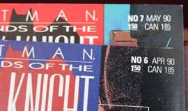 DC Comics and Daily Planet Carousel Toy

Comics include:
Batman: Armageddon 2001. Annual 1991.
Batman: Legends of the Dark Knight. Faith. Part two of three. No. 22. September 1991.
Batman: Legends of the Dark Knight. Gothic. Part one of five. No. 6. April 1990.
Batman: Legends of the Dark Knight. Gothic. Part two of five. No. 7. May 1990.
Batman: Legends of the Dark Knight. Gothic. Part four of five. No. 9. July 1990.
Batman: Legends of the Dark Knight. Gothic. Part five of five. No. 10. Auguest 1990.
Batman: Legends of the Dark Knight. Prey. Part one of five. No. 11. September 1990.
And all other issues shown in photos.

Also includes Schylling Superman Classic Carousel - DAILY PLANET Windup Tin Toy. Comics in overall very good condition. Carousel in very good condition. 
