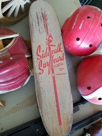 Sidewalk surfboard, first skateboard