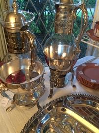 Silver plate coffee carafes