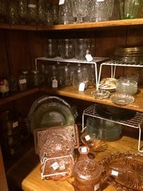 Depression glass and other glassware