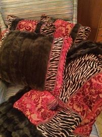 Fabulous faux fur throw and pillows