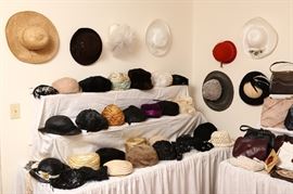 Fifty vintage hats.