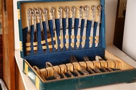 Silver plate service for twelve in excellent condition.