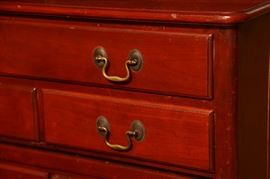 Detail of cherry china cupboard.