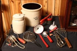 Vintage kitchen utensils.