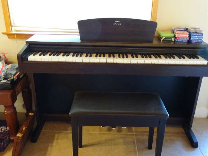 Yamaha electronic piano and bench
