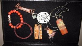 Some jewelry, mostly all pictured. Jewelry making supplies too.