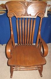 Fine nouveau style arrowback rocker.