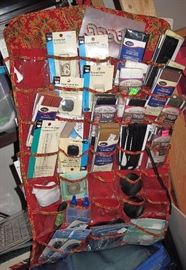 LOTS of notions, thread, sewing accessories, how to books, many sewing related dvd's and more.