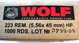 1000 Rounds of Wolf 223 Remington Ammo Ammunition