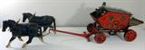 FOLK ART WOODEN AMERICAN HORSE DRAWN STAGECOACH...RARE