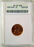 1959 D/D RED PENNY, GRADED AND SLABBED