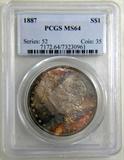 1887 PCGS GRADED AND SLABBED MORGAN SILVER DOLLAR