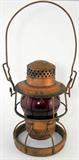 ADAMS & WESTLAKE LVRR RED GLOBE RAILROAD LANTERN