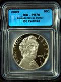 Lincoln Slabbed PR 70 Silver Coin, ICG