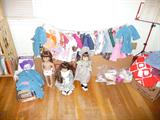 American girl doll's with lots of clothes made by Helen Good . She sold at craft shows.
