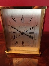 Tiffany Brass Table Clock