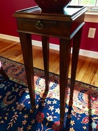 Maitland-Smith Mahogany Pedestal Table with Pull Out