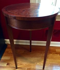 Mahogany Round 3 Legged Side Table (18"D x 28")

