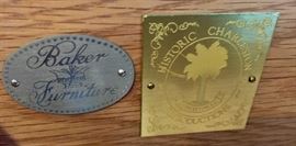 Baker Mahogany 3 Drawer Inlaid Writing Desk (44" x 28" x 30")