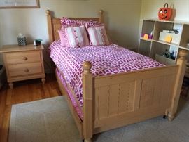 Crate and Barrel Twin Trundle Bed Set: Trundle Bed, Night Stand (24" x 19" x 24"), 6 Drawer Highboy (33" x 19" x 55"), Student Desk (48" x 19" x 31"), Mirror (27" x 26")

