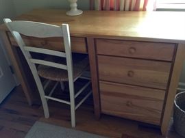 Crate and Barrel Twin Trundle Bed Set: Trundle Bed, Night Stand (24" x 19" x 24"), 6 Drawer Highboy (33" x 19" x 55"), Student Desk (48" x 19" x 31"), Mirror (27" x 26")