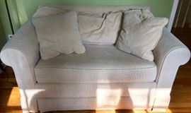 Cream Twin Bed Sleeper Chair (57" x 39" x 32")
