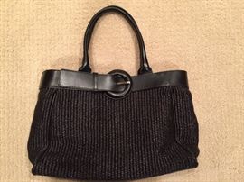 Furla Black Leather /  Woven Purse