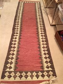 Terracotta/Cream/Brown Cotton Runner (32" x 9')