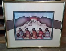 Amado S. Pena lithograph with custom cut mat (1985)