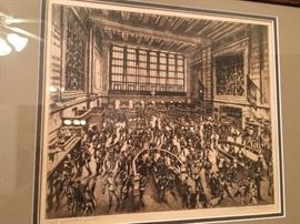 Signed 1936 etching by ANDREW KAROLY "First completed proof (special)" written in pencil in lower left margin