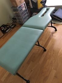 Acqua blue leather massage table