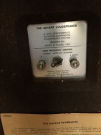 The advent Loudspeaker designed by Henry E. Kloss, 1969
