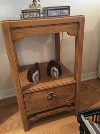 Geode bookends, Thomasville end table