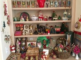 Christmas, handmade "kit" ornament, glass ornament Christopher Radko, vintage and new ornaments, 12 days of Christmas glasses