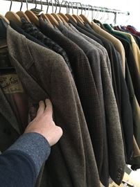 GREAT OVERCOATS AND VINTAGE WOOL SPORTSCOATS, TWEEDS, HERRINGBONES AGAIN MOSTLY SMALL OR MEDIUM