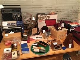 Vintage audio and film equipments , audiophile stylus and cartridges, metronomes, portable turntable, record care products