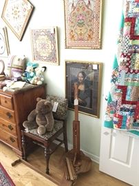 Armenian needlework, sewing and quilt room and the Mona Lisa