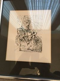 Rays of light: El Cid by SALVADOR DALI original etching from the Spanish Immortals series.Authentication or reverse by The Collector's Guild Ltd.