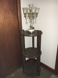 Vintage laminate 3-tier lamp/plant stand.