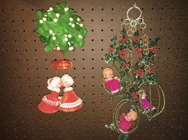 Lots of vintage Christmas decorations.
