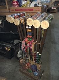 Vintage croquet set.