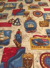 "Americana" bedspread and matching curtains.