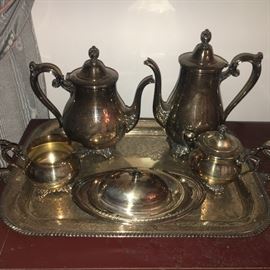 Vintage silver plated serving ware.