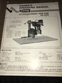 Ryobi 10" radial arm saw, RA-2500.