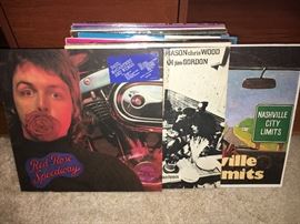 Small vintage record collection.