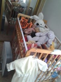 Crib & stuffed animals