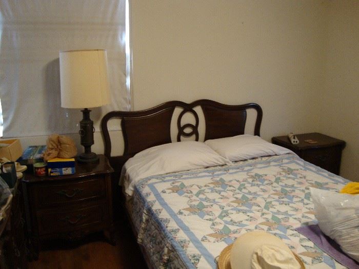 Headboard and side tables, bed is also for sale
