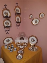 George & Martha Washington china, collectible children's tea sets, crystal & gold leaf bowl
